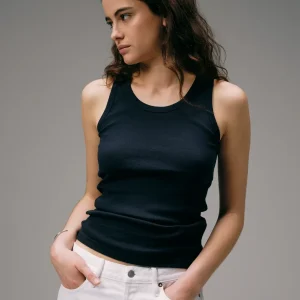 Débardeur Femme Marcel Signature - Bleu Marine