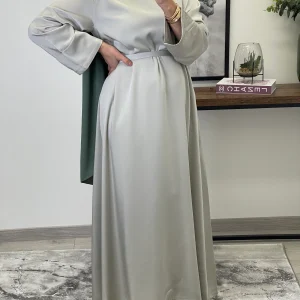 ABAYA SATIN VERT