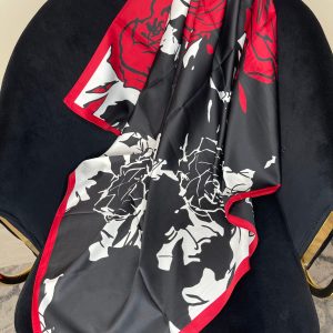 CARRÉ DE SOIE FLOWER ROUGE