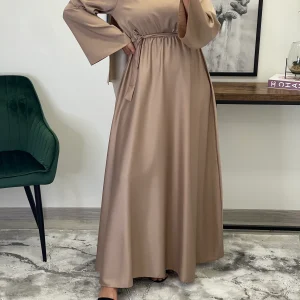 ROBE SATIN ADELINE TAUPE