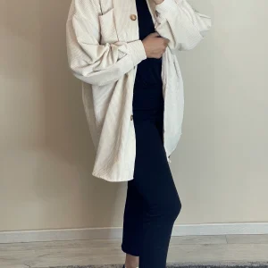 CHEMISE EN VELOURS ECRU