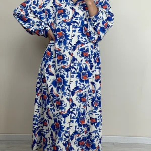 ROBE FLOWERS COURTE BOUTONNÉE