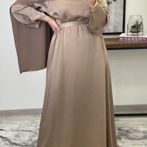 ABAYA SATIN TAUPE