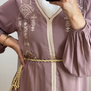 ROBE CAFTAN AMIRA VIEUX ROSE