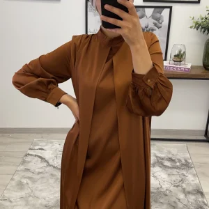 ROBE SATIN  SIRINE CAMEL