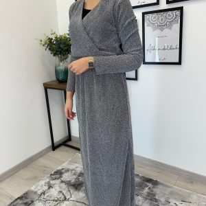 ROBE CACHE COEUR GRISE