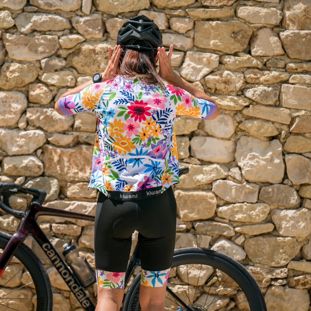 Maillot vélo Femme Spandelles White Flowers – Image 4