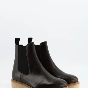 pooky - chelsea boots cuir chocolat