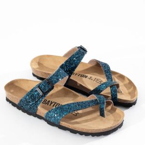 Sandales Diane Bleu Marine à Entre-Doigts