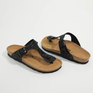 Sandales Mercure Noir à Entre-Doigts