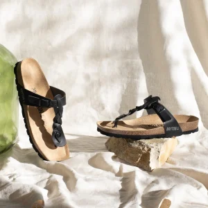 Sandales Huelva Noir à Entre-Doigts