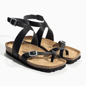 Sandales Swan Noir à Entre-Doigts