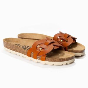 Sandales 1 Bride Topaze Camel 100% Cuir